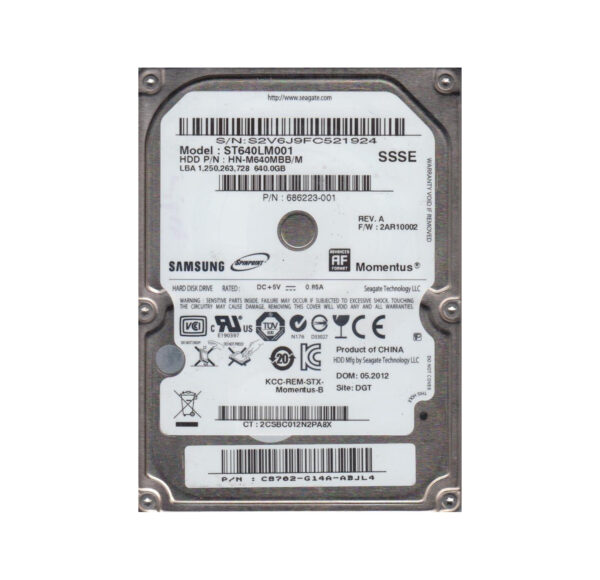 HN-M640MBB/Z4 - Samsung Spinpoint M8 640GB 5400RPM SATA 3Gb/s 8MB Cache 2.5-Inch Hard Drive