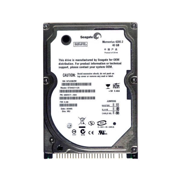 ST9402112A - Seagate Momentus 40GB IDE Ultra ATA/100 (ATA-6) 4200RPM 8MB Cache 2.5-Inch Hard Drive
