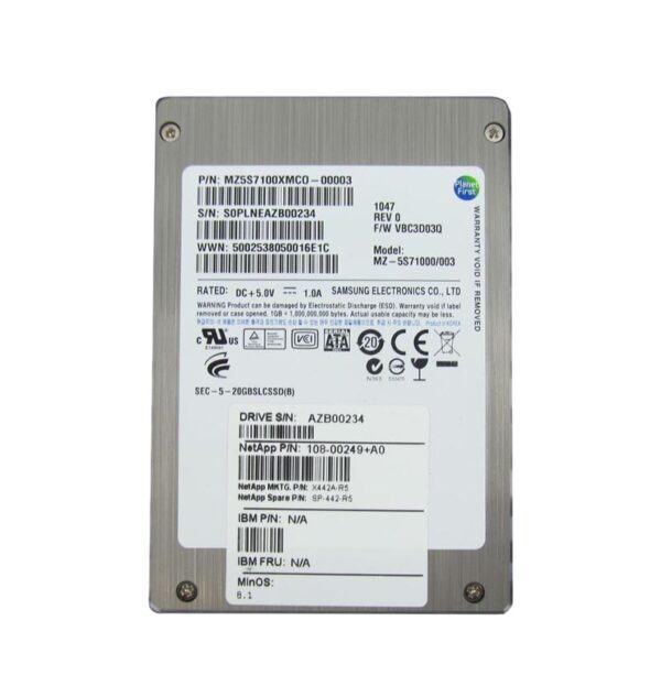 X442A-R5 - NetApp 100GB SATA 3Gb/s 3.5-Inch Solid State Drive for Storage System